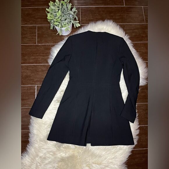 Zara black frock coat collarless blazer with gold buttons sz small - Picture 9 of 12